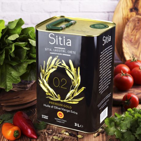 Оливковое масло Sitia Extra Virgin в жестяной банке (3 л, Греция)