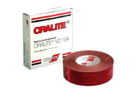Световозвращающая лента Oralite/Reflexite VC104 Rigid Grade Commercial для жесткого борта, красная 50 м