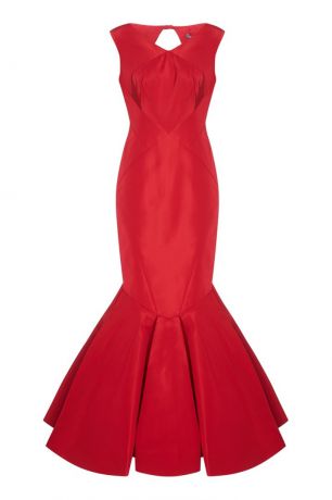 Zac Posen Красное платье-годе из шелка