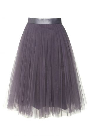 T-Skirt Юбка-миди из сетки фиолетового цвета