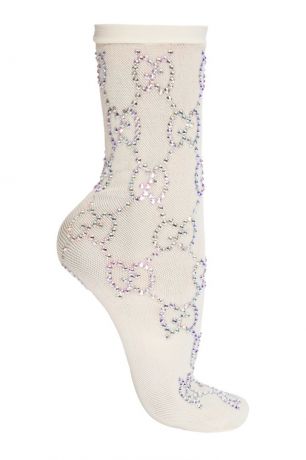 Gucci Белые носки с кристаллами