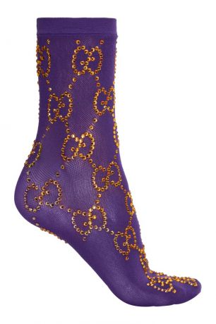 Gucci Фиолетовые носки с кристаллами