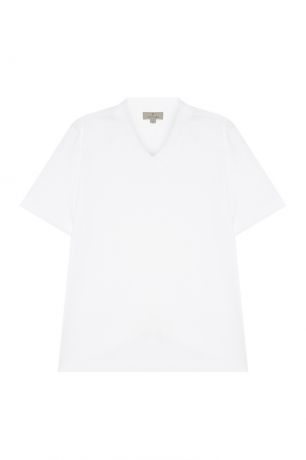 Canali Белая футболка с V-вырезом