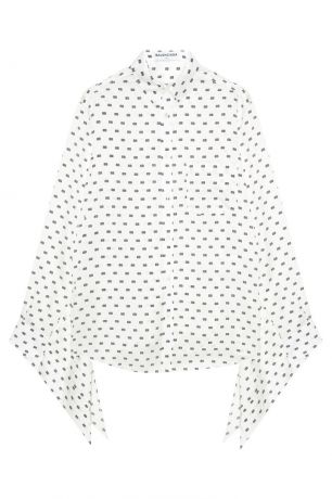 Balenciaga Шелковая блузка с монограммами