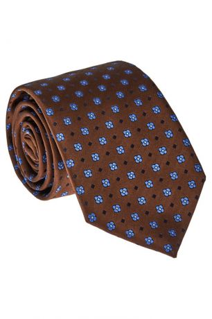 Canali Коричневый галстук с принтом