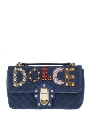 Dolce&Gabbana Замшевый клатч с аппликацией