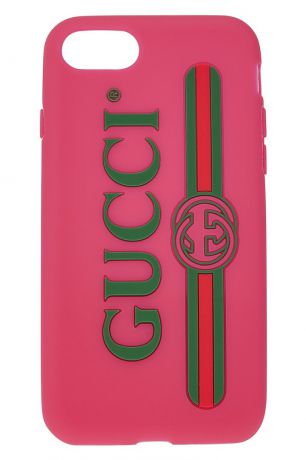 Gucci Розовый чехол для iPhone 7 с логотипом