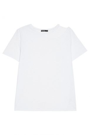 Manouk Белая футболка с разрезом на плече