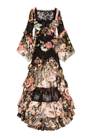 Dundas Шелковое платье-макси с цветами