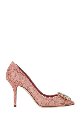 Dolce&Gabbana Розовые кружевные туфли