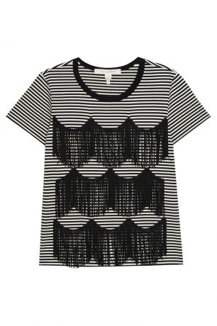 Marc Jacobs Хлопковая футболка с бахромой