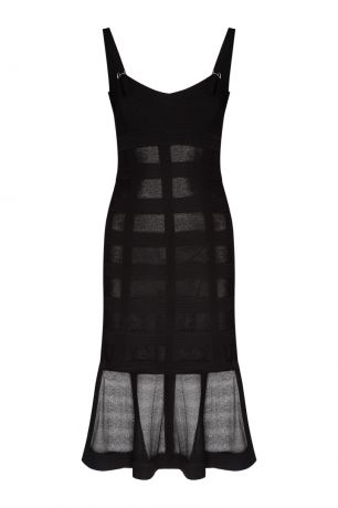 Alexander McQueen Шелковое платье с прозрачным подолом