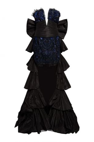 Dundas Комбинированное платье со шлейфом