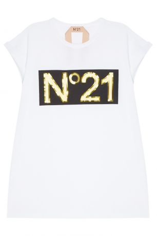 No.21 Хлопковая футболка с логотипом
