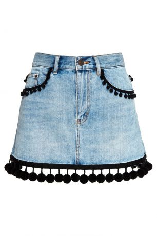 Marc Jacobs Джинсовая юбка с помпонами