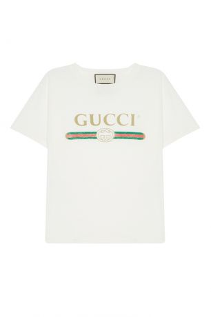 Gucci Белая футболка с логотипом