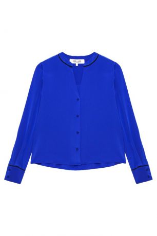 Diane von Furstenberg Синяя шелковая блузка