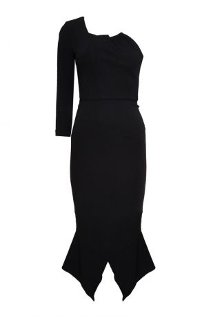 Roland Mouret Черное асимметричное платье