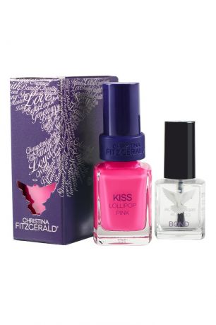 Christina Fitzgerald Лак для ногтей KISS Lollipop Pink Lacquer Culture / "Розовый леденец", 12 ml + Bond-подготовка к покрытию лаком, 9 ml