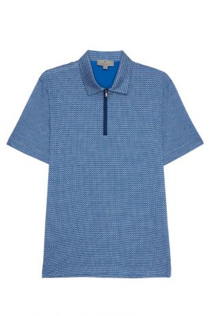 Canali Хлопковая рубашка-поло с принтом