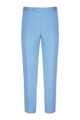 Canali Голубые брюки из шелка и льна