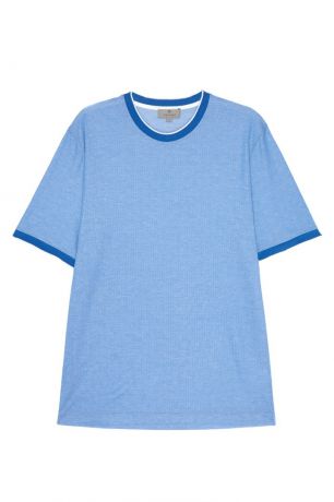 Canali Голубая хлопковая футболка