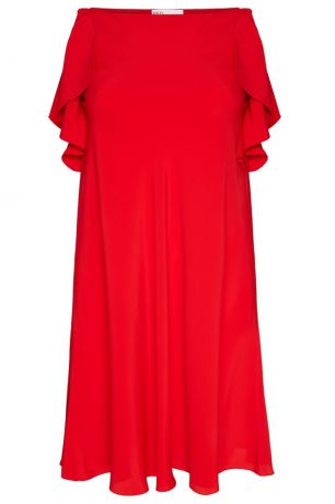 Red Valentino Платье с оборками по бокам