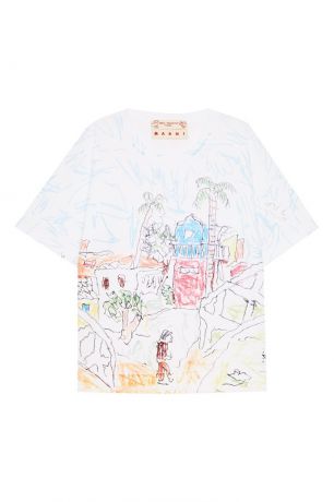 Marni Хлопковая футболка с рисунком