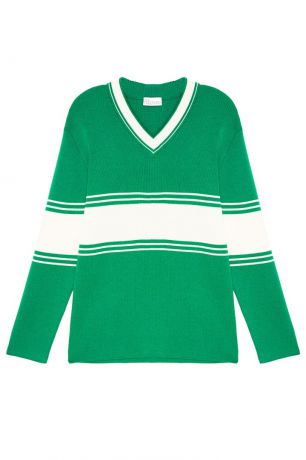 Red Valentino Шерстяной пуловер зеленого цвета