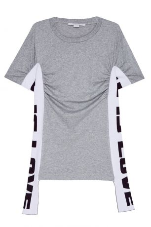 Stella McCartney Хлопковая футболка с драпировками