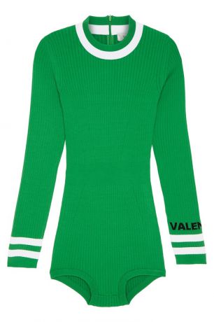 Valentino Вязаное боди зеленого цвета