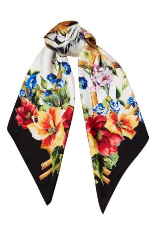 Dolce&Gabbana Шелковый платок с комбинированным принтом