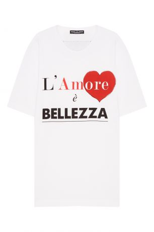Dolce&Gabbana Белая футболка с контрастными надписями