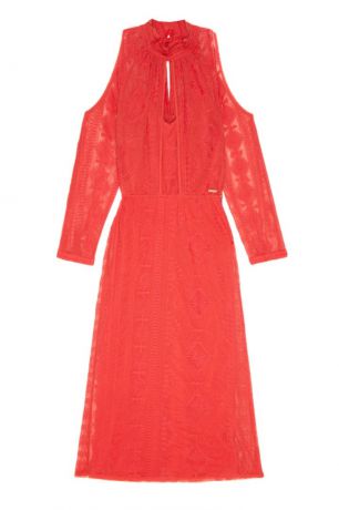 LAROOM Красное платье из вышитого хлопка