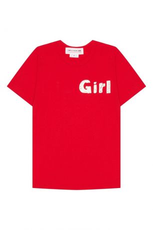 Comme Des Garcons Girl Красная футболка из хлопка