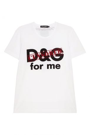 Dolce&Gabbana Белая хлопковая футболка с монограммой