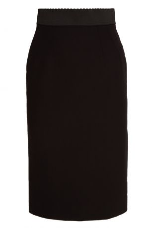 Dolce&Gabbana Черная шерстяная юбка-карандаш