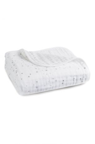 ADEN+ANAIS Белое одеяло с серебристым принтом