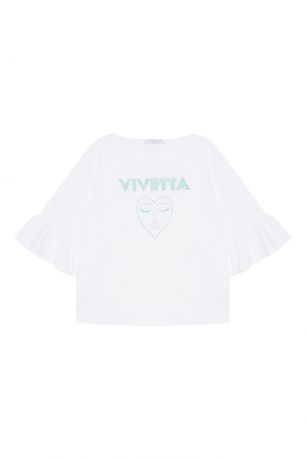 Vivetta Хлопковая футболка с воланами на рукавах