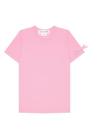Comme Des Garcons Girl Розовая футболка с бантами на рукавах