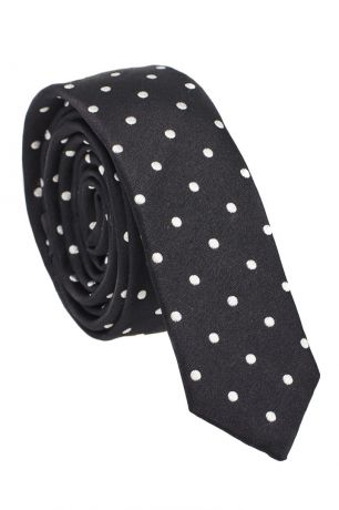 Dolce&Gabbana Черный галстук из шелка в горох