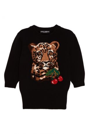 Dolce&Gabbana Шерстяной джемпер с леопардом