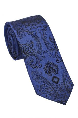 Billionaire Синий шелковый галстук с узором