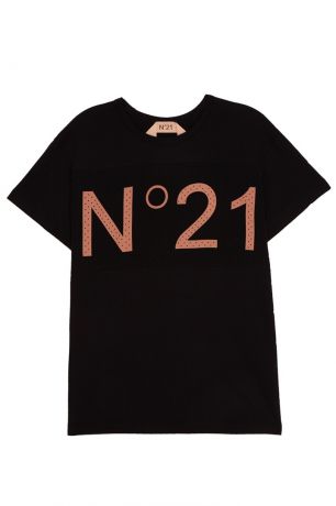 No.21 Черная футболка с логотипом