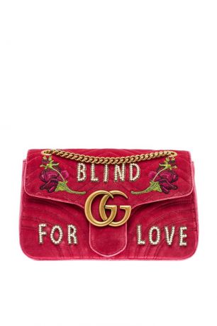 Gucci Декорированная сумка из бархата GG Marmont