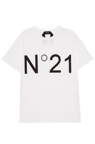 No.21 Белая футболка с контрастным логотипом