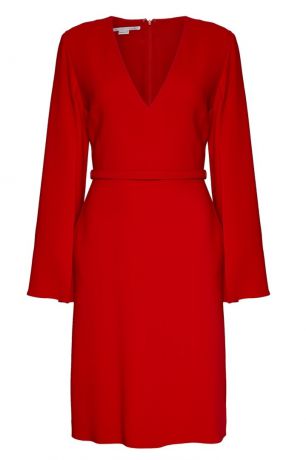 Stella McCartney Красное платье с V-вырезом