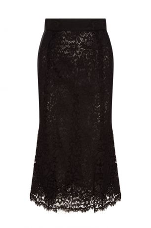 Dolce&Gabbana Черная юбка-карандаш из кружева