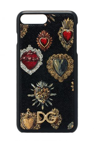 Dolce&Gabbana Черный кожаный чехол для iPhone 7 Plus