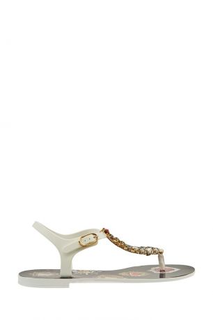 Dolce&Gabbana Белые сандалии с крупными кристаллами
